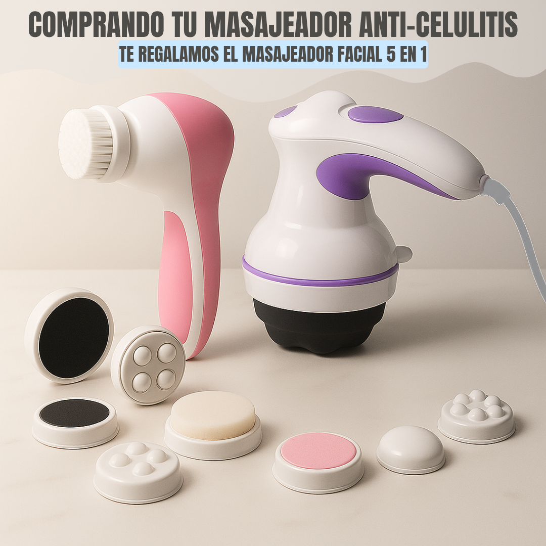 Masajeador Anti Celulitis + Masajeador Facial 3 en 1